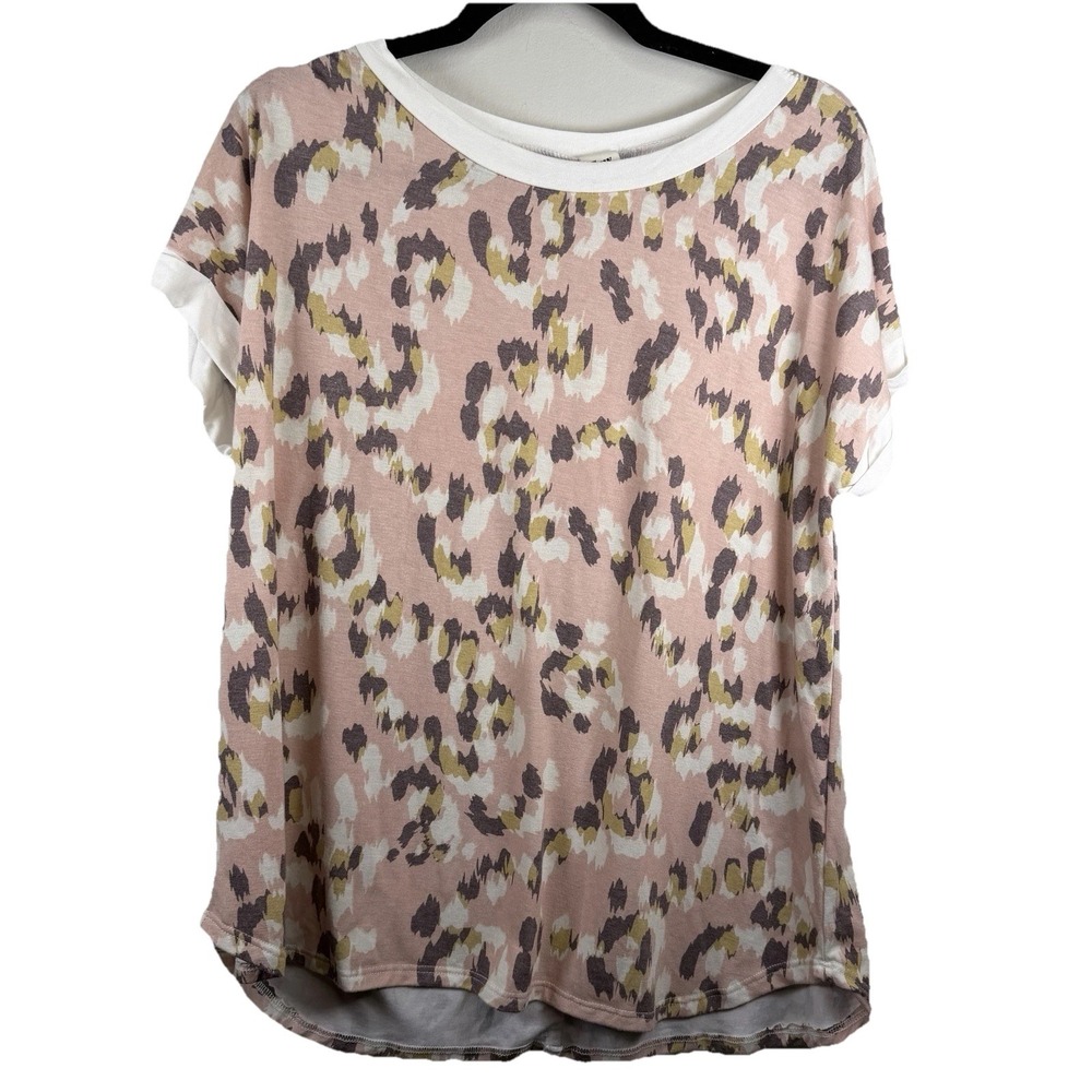 SEW IN LOVE Medium Pink Camo Boutique Oversized Animal Print Blouse Top Shirt